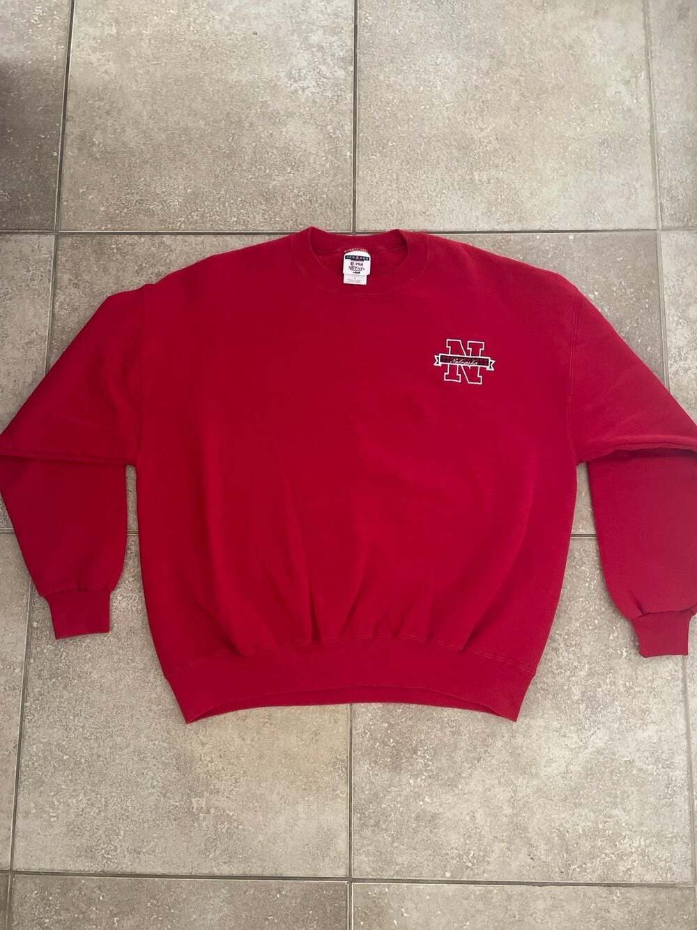Vintage Nebraska College Crewneck Red XL